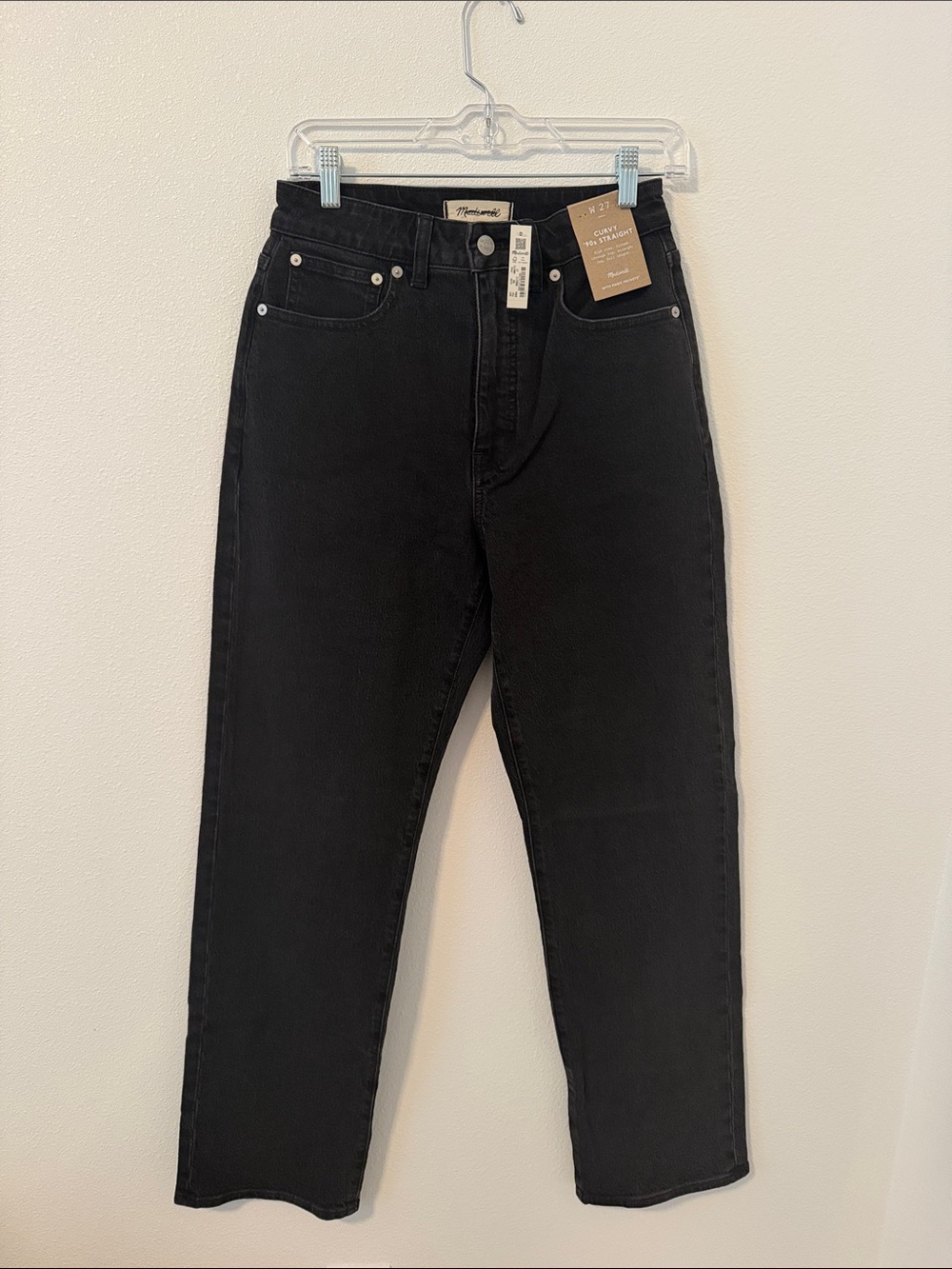 Madewell Black High-Rise Straight Jeans
